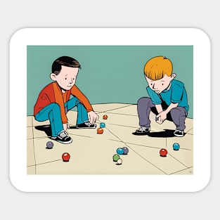 Playing Marbles Sticker